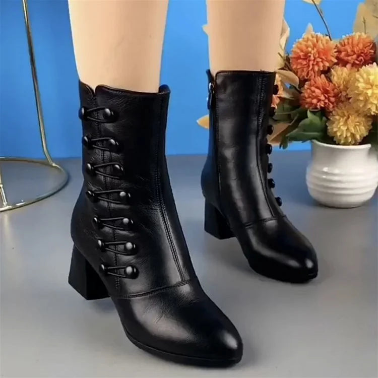 Kriza™ Nuevas botas de cuero elegantes para mujer con cremallera