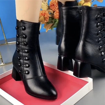 Kriza™ Nuevas botas de cuero elegantes para mujer con cremallera