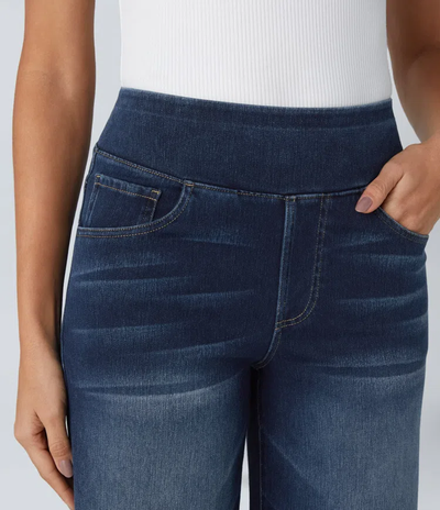 Lara™ Jeans anchos elásticos de cintura alta