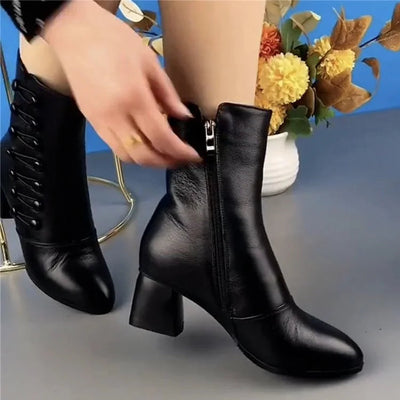 Kriza™ Nuevas botas de cuero elegantes para mujer con cremallera