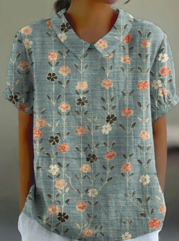 Rosa™ Blusa floral de manga corta con flores